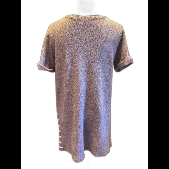 Cherish Knit Sweater Dress Size Small Striped Mauve-Beige Light Fuzzy Stylish ! - Picture 2 of 9